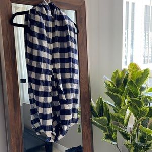 Loft flannel navy and white infinity scarf